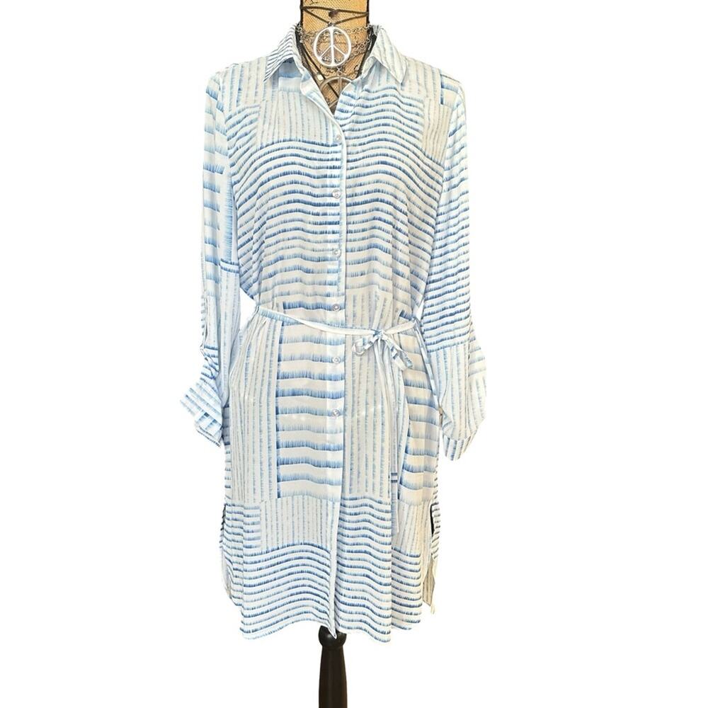 NEW - Chico's Nautical Shirt dress/Tunic Size 1